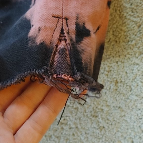 1 of a kind cheap monday cut off shorts reverse tie dye and stencil - Picture 7 of 9